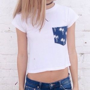 Brandy Melville John Galt palm cropped pocket tee
